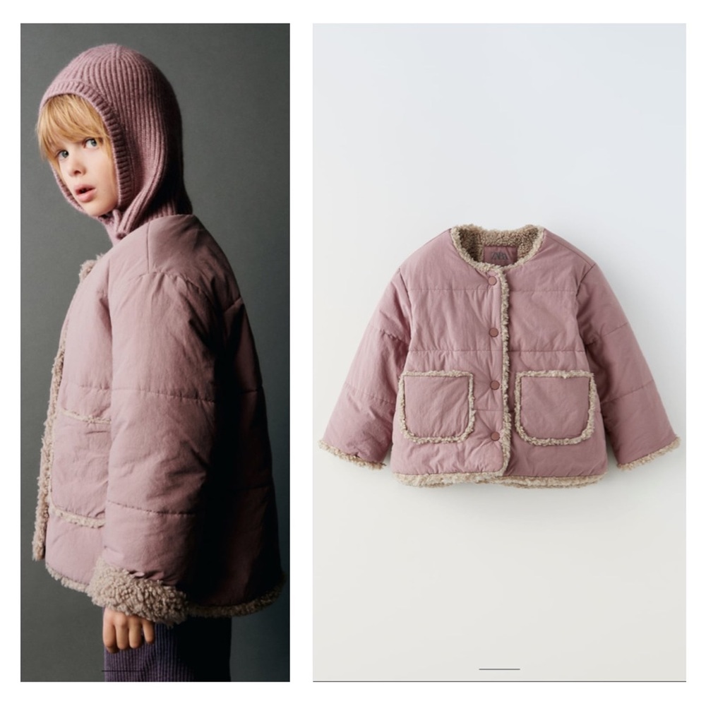 NWT Zara kids pink fleece jacket